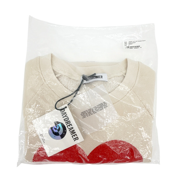 Copied - DAYDREAMER Heart Cutoff Sweatshirt in Dirty White S - Picture 9 of 12